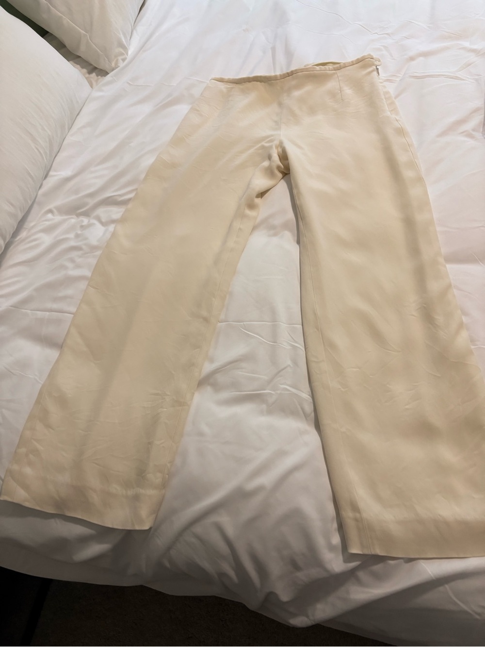 Armani Cream Wide-Leg Lined Trousers